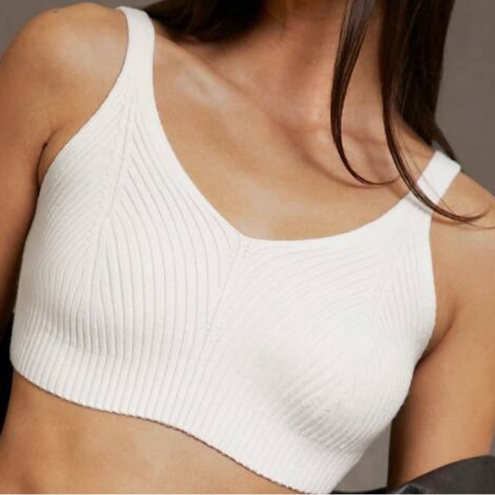 SHEIN White Ribbed Crop Top